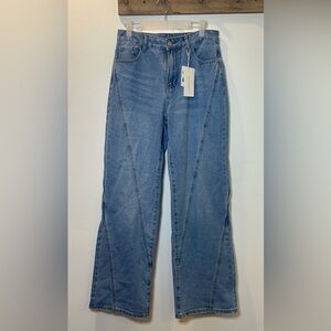 Commense Blue Flare Wide Leg Jeans